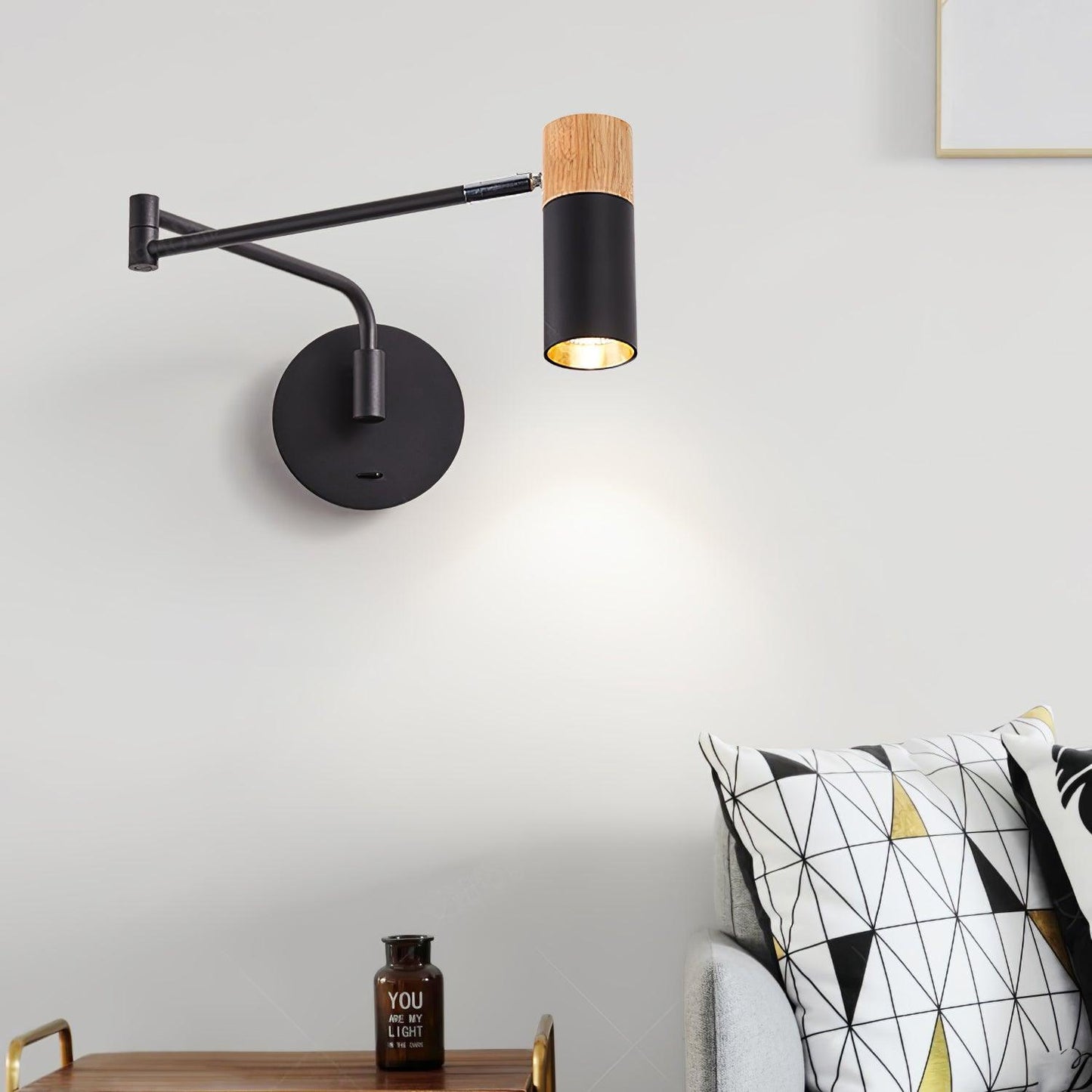 Ridge Arm Wall Lamp | Metal | Set of 2 | White & Gold
