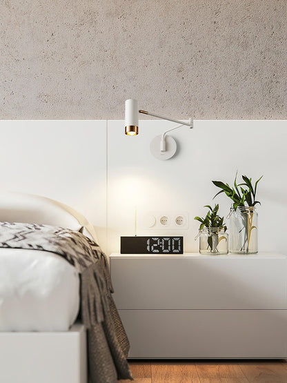 Ridge Arm Wall Lamp | Metal | Set of 2 | White & Gold