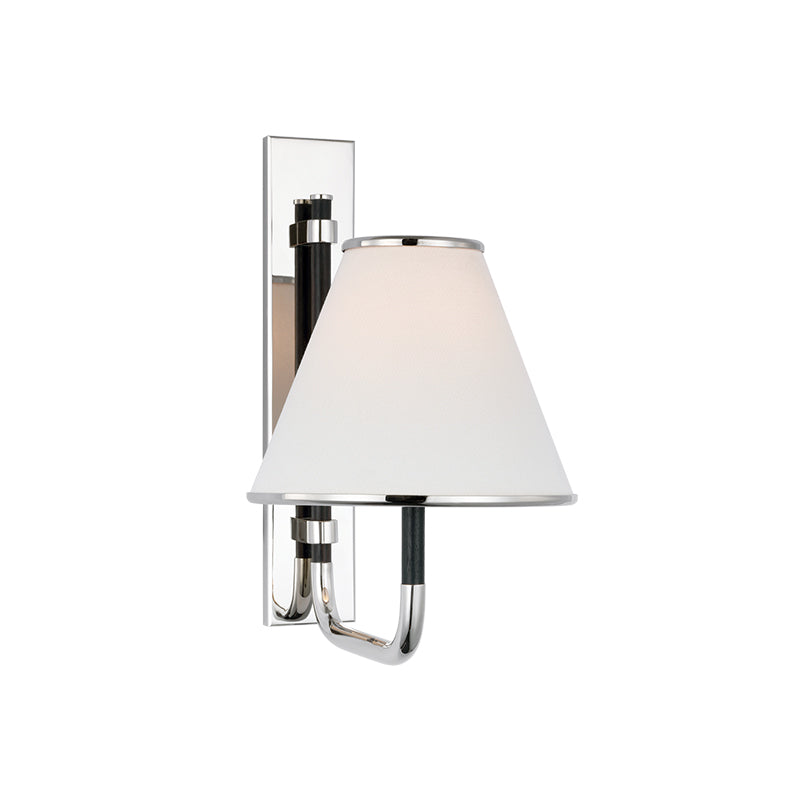 Rigby Wall Light | Distressed Brass & White Fabric | Indoor Use