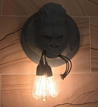 Gorilla Head Wall Sconce | Hyperrealistic Resin | Matte Grey or White