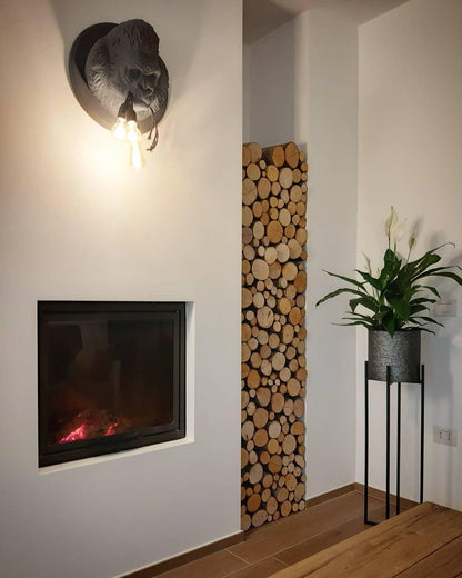 Gorilla Head Wall Sconce | Hyperrealistic Resin | Matte Grey or White