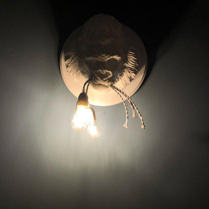 Gorilla Head Wall Sconce | Hyperrealistic Resin | Matte Grey or White