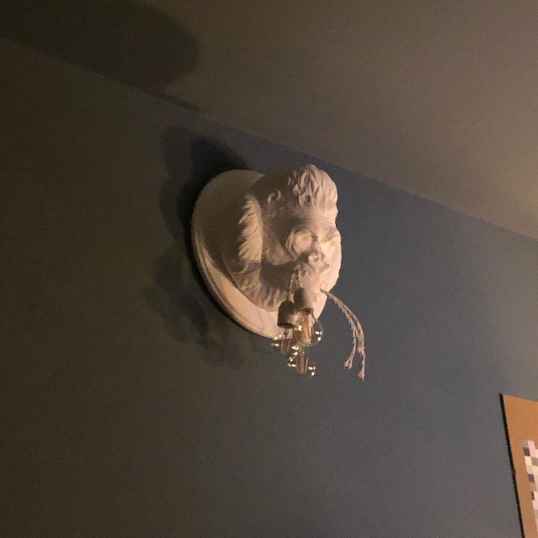Gorilla Head Wall Sconce | Hyperrealistic Resin | Matte Grey or White