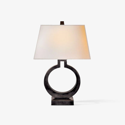 Table Lamp | Metal & Fabric | Gold and White
