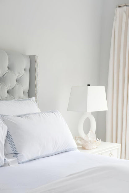 Table Lamp | Metal & Fabric | Gold and White