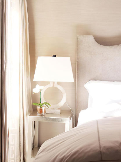 Table Lamp | Metal & Fabric | Gold and White