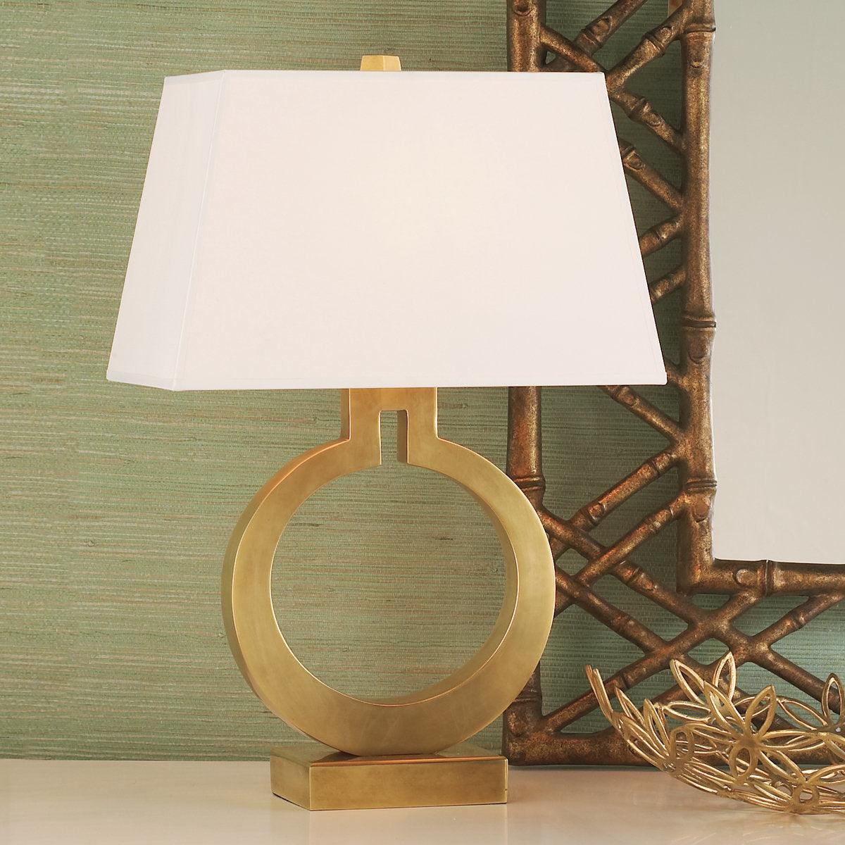 Table Lamp | Metal & Fabric | Gold and White