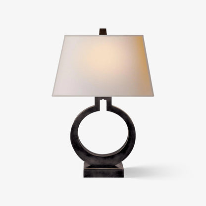 Table Lamp | Metal & Fabric | Gold and White