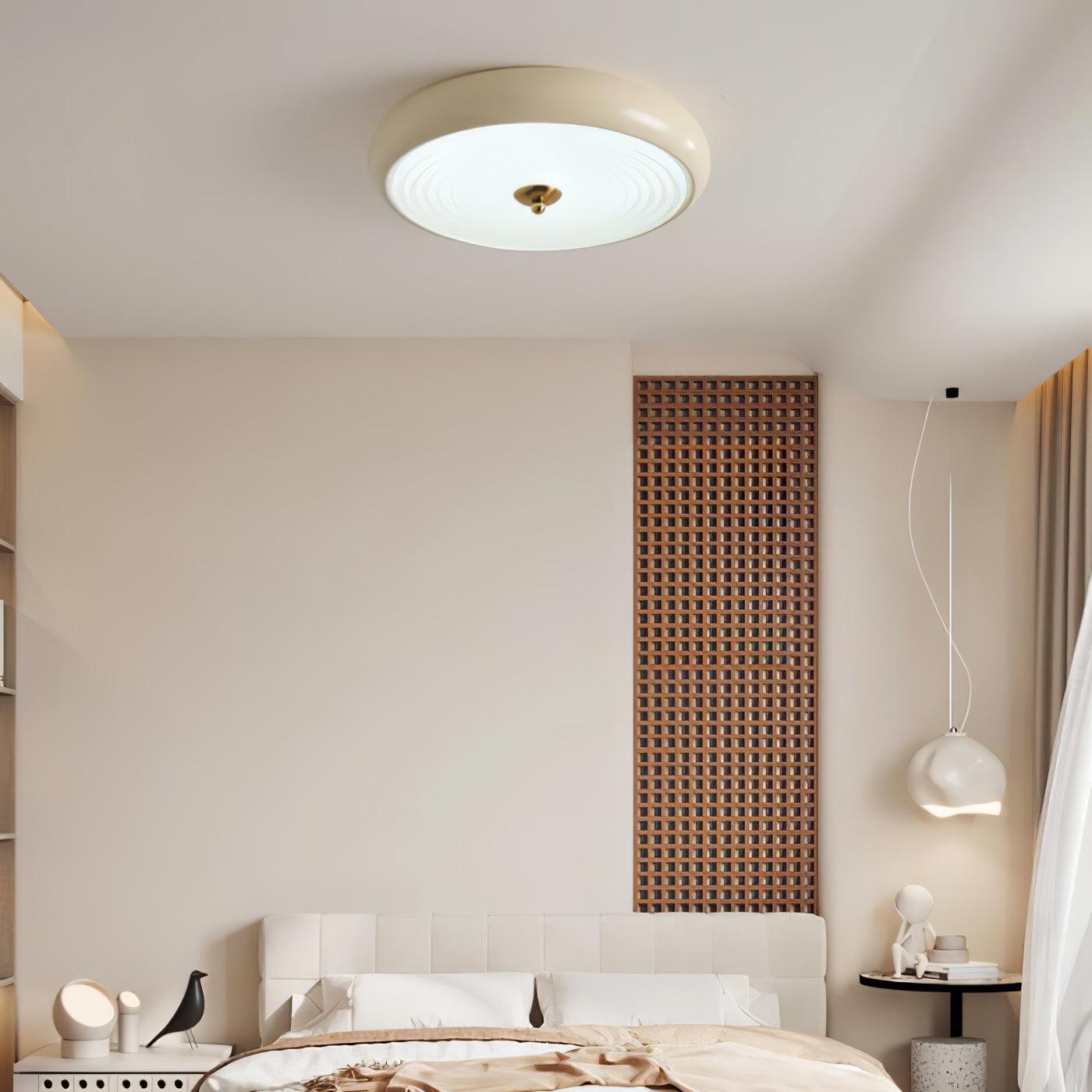 Ripple Cream Ceiling Lamp | Glass Shade | Multiple Sizes