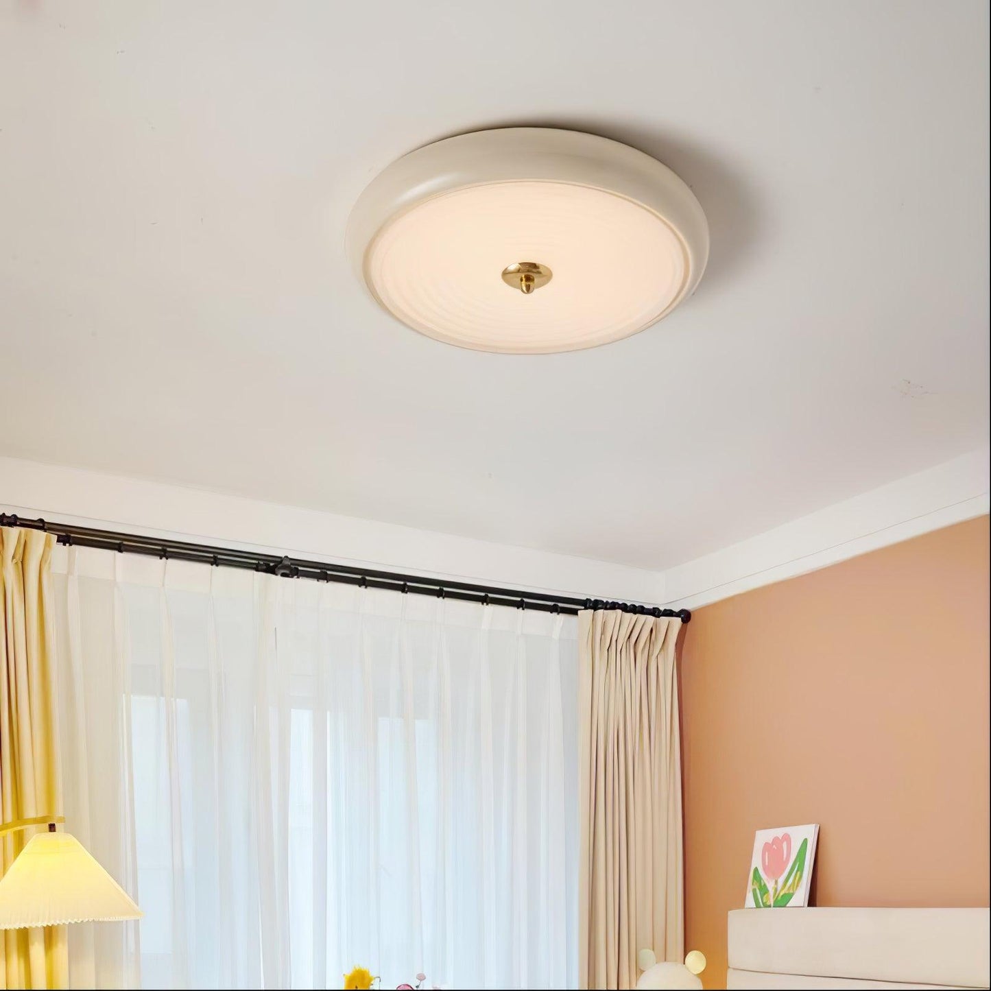 Ripple Cream Ceiling Lamp | Glass Shade | Multiple Sizes