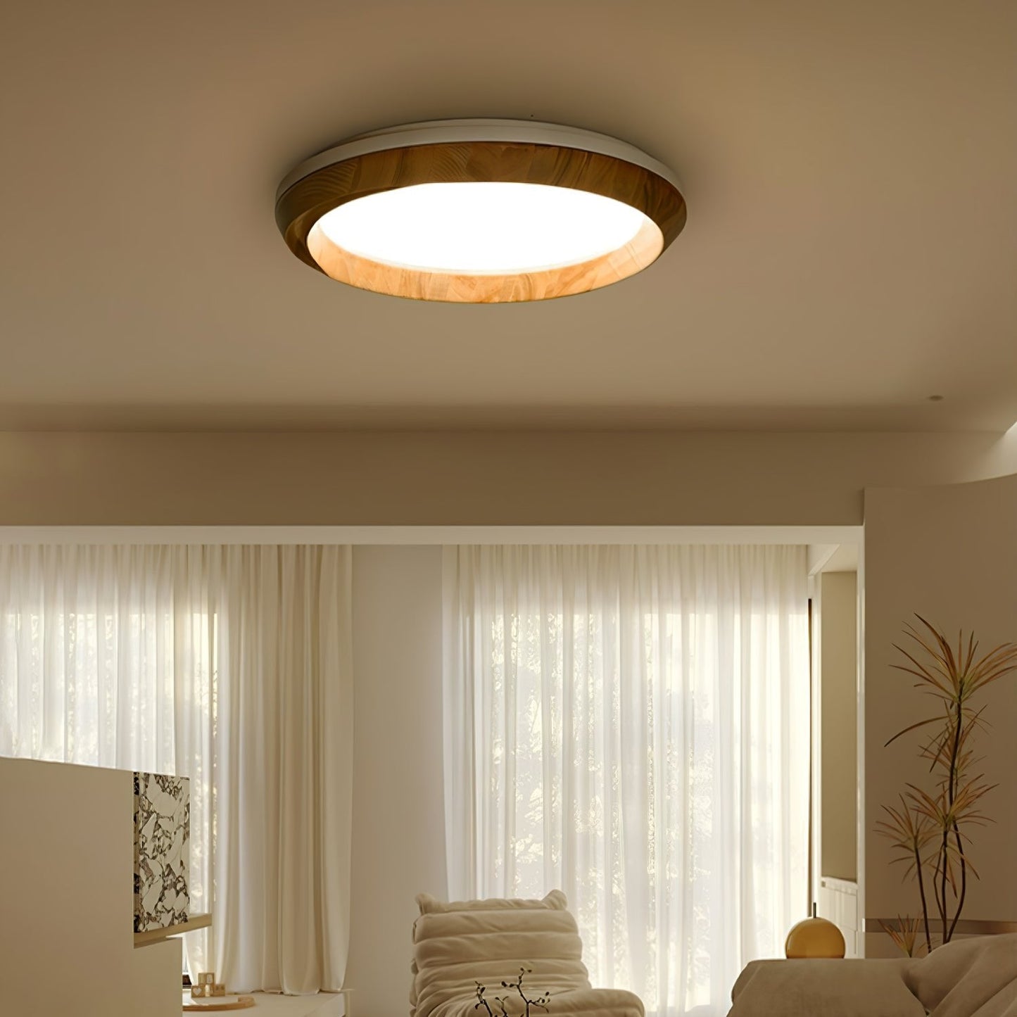 Ripple Wood Ceiling Light | Natural Wood & Acrylic | Multiple Sizes Available