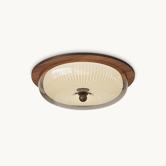 Rivao Ceiling Light | Walnut Wood & Glass | 52cm Diameter