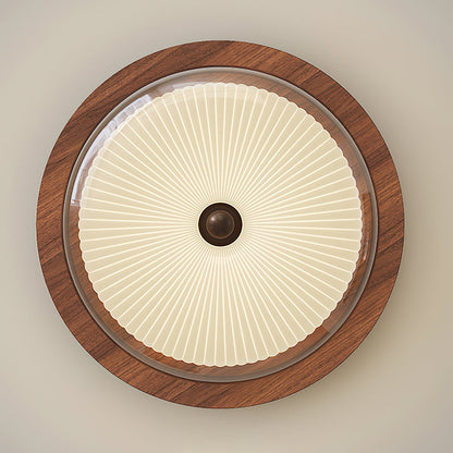 Rivao Ceiling Light | Walnut Wood & Glass | 52cm Diameter