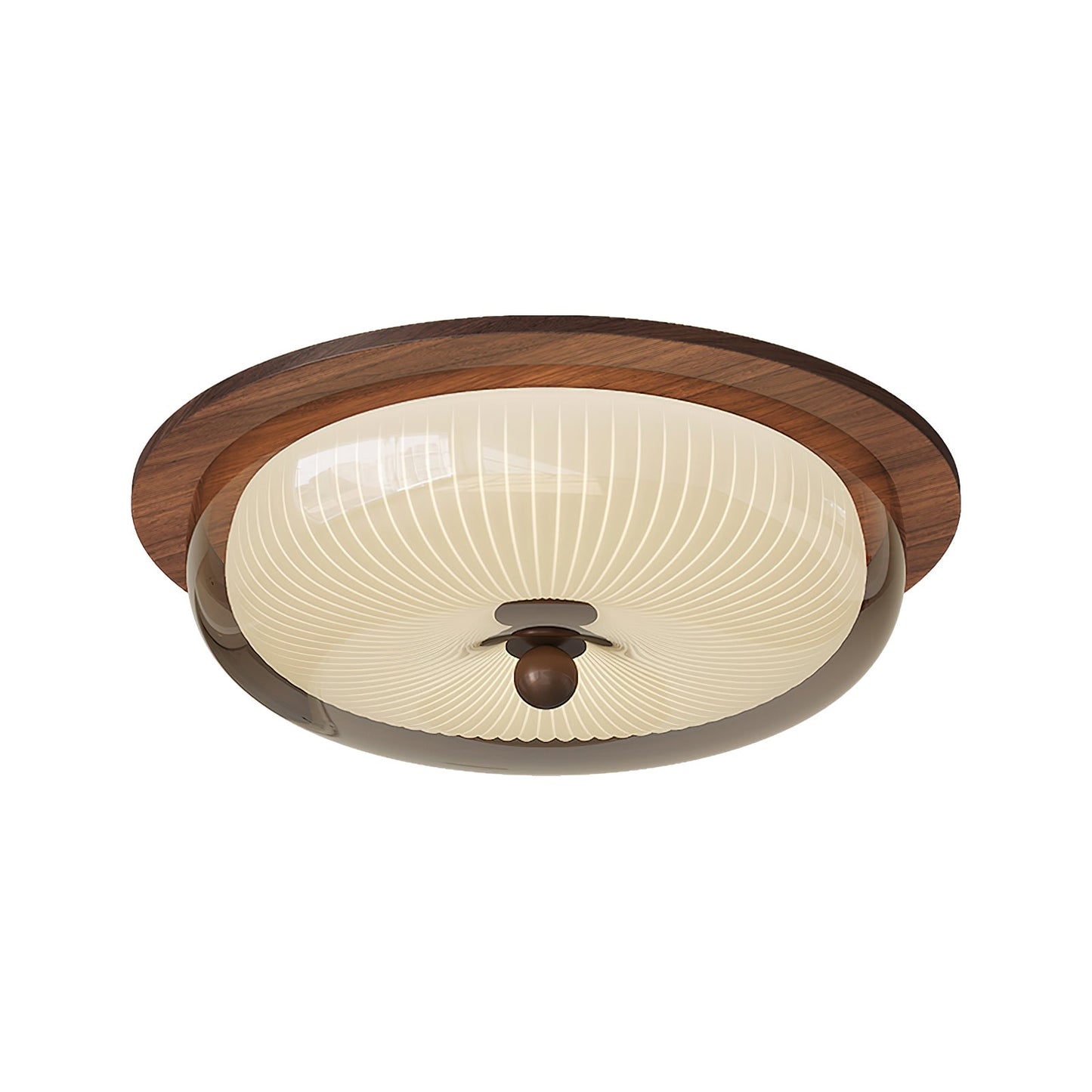 Rivao Ceiling Light | Walnut Wood & Glass | 52cm Diameter