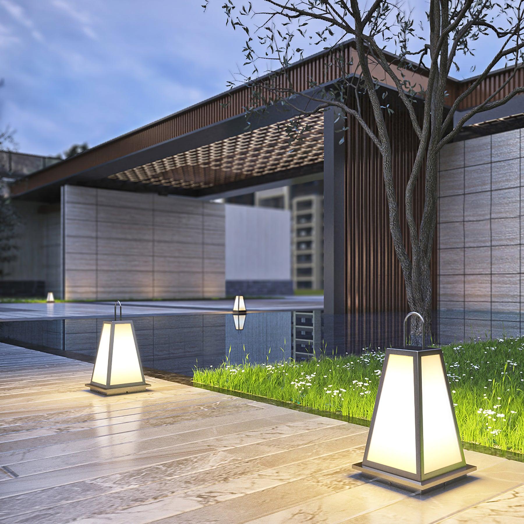 Solar Outdoor Lantern | Stainless Steel & Acrylic | Warm Light, 50cm