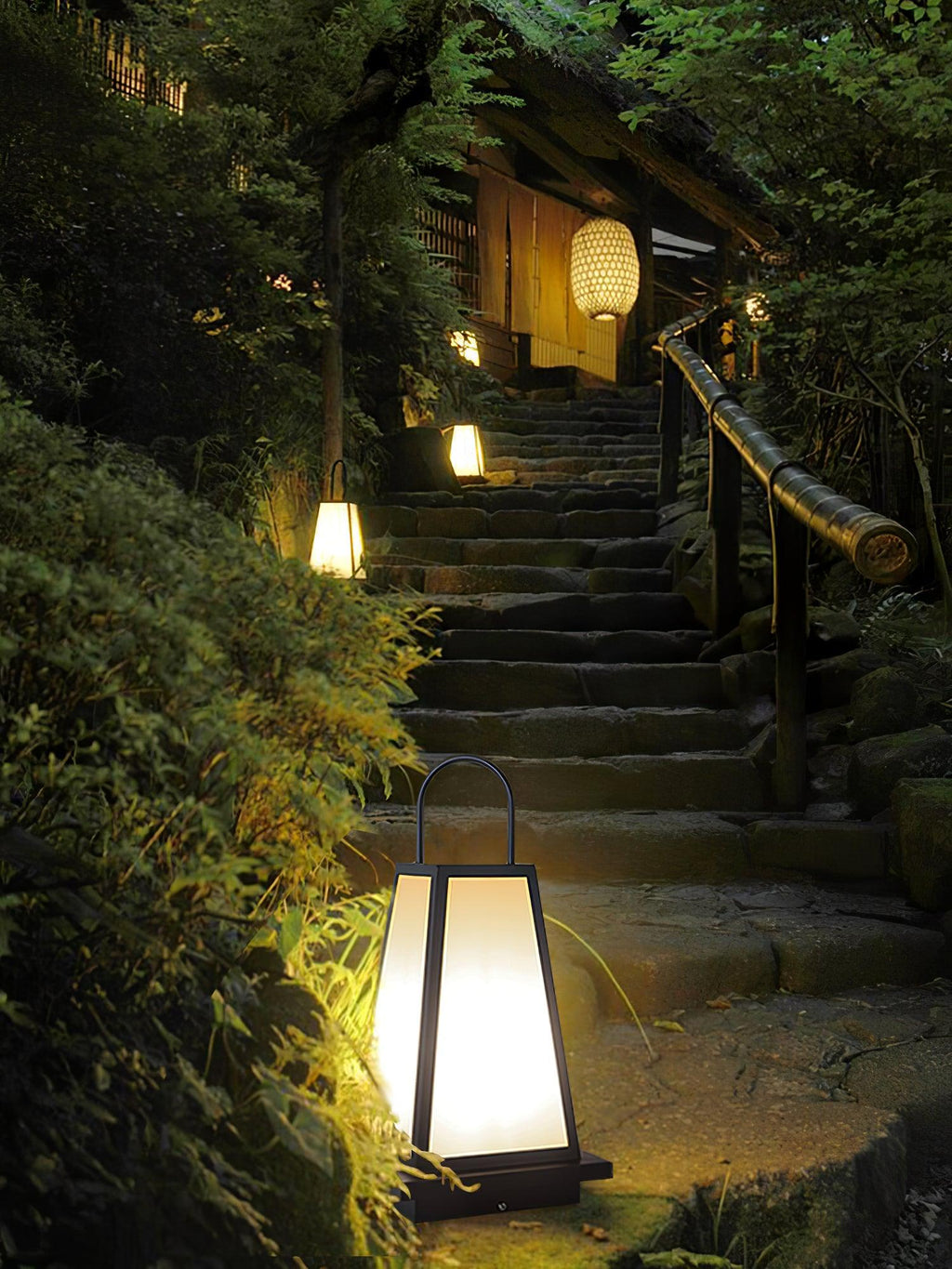 Solar Outdoor Lantern | Stainless Steel & Acrylic | Warm Light, 50cm