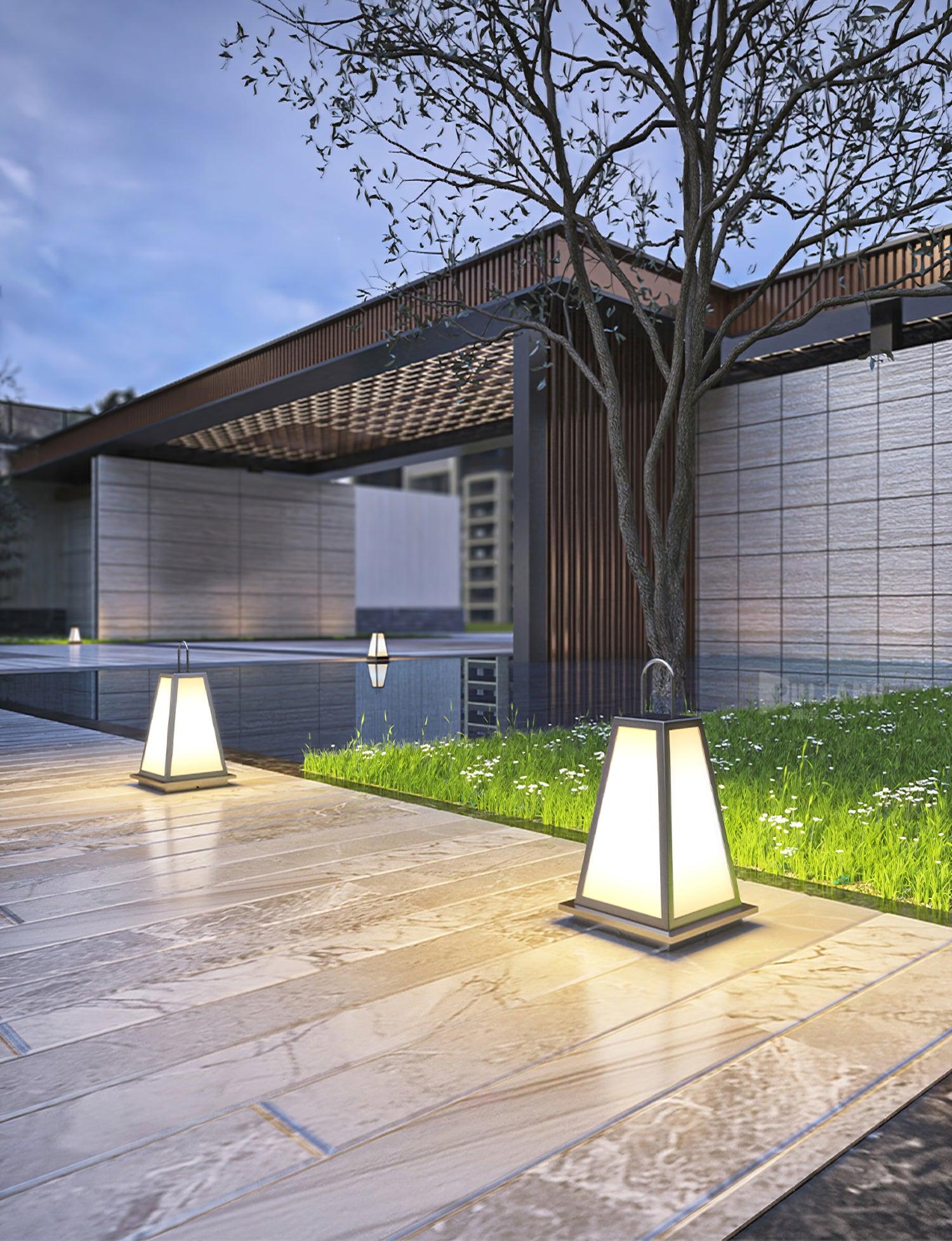 Solar Outdoor Lantern | Stainless Steel & Acrylic | Warm Light, 50cm