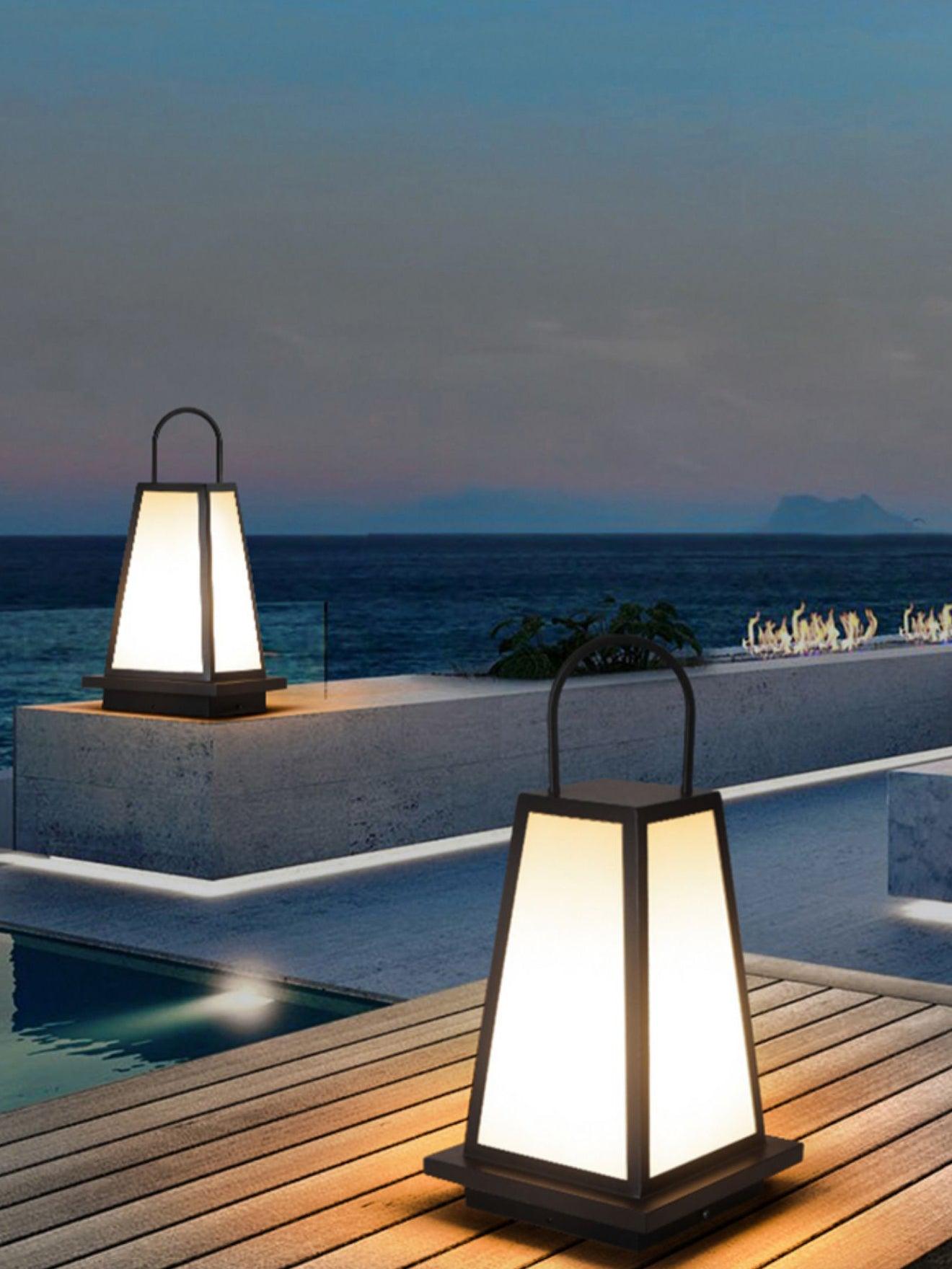 Solar Outdoor Lantern | Stainless Steel & Acrylic | Warm Light, 50cm