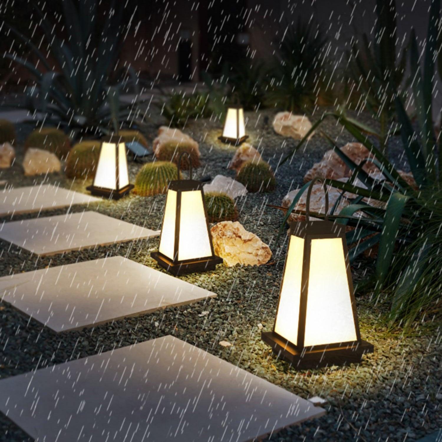 Solar Outdoor Lantern | Stainless Steel & Acrylic | Warm Light, 50cm