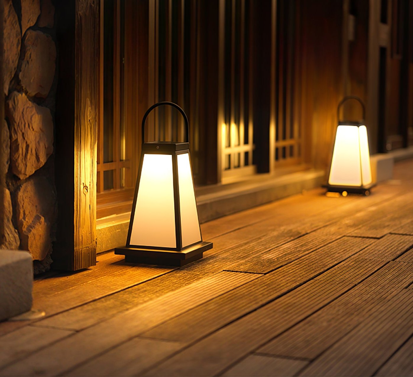 Solar Outdoor Lantern | Stainless Steel & Acrylic | Warm Light, 50cm