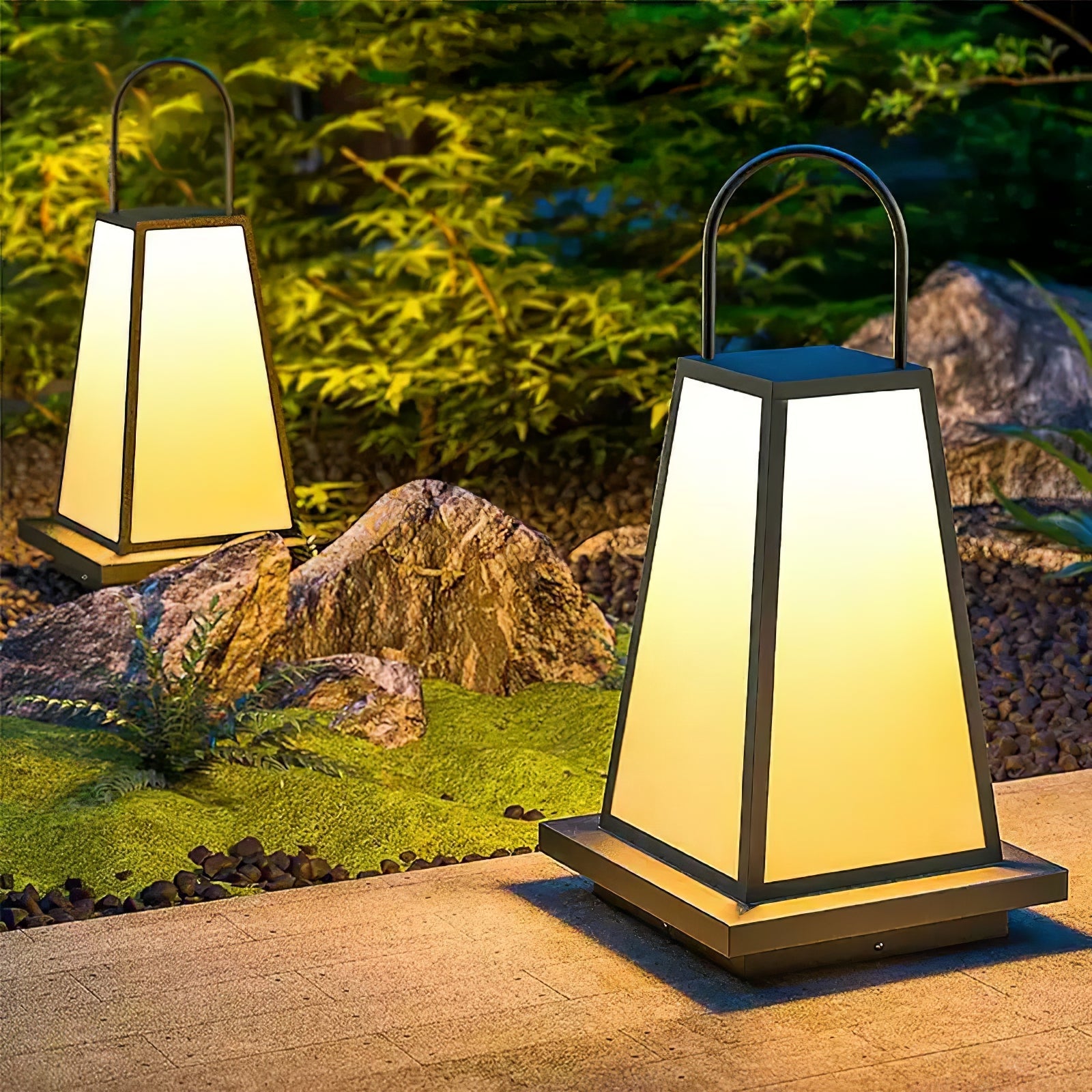 Solar Outdoor Lantern | Stainless Steel & Acrylic | Warm Light, 50cm