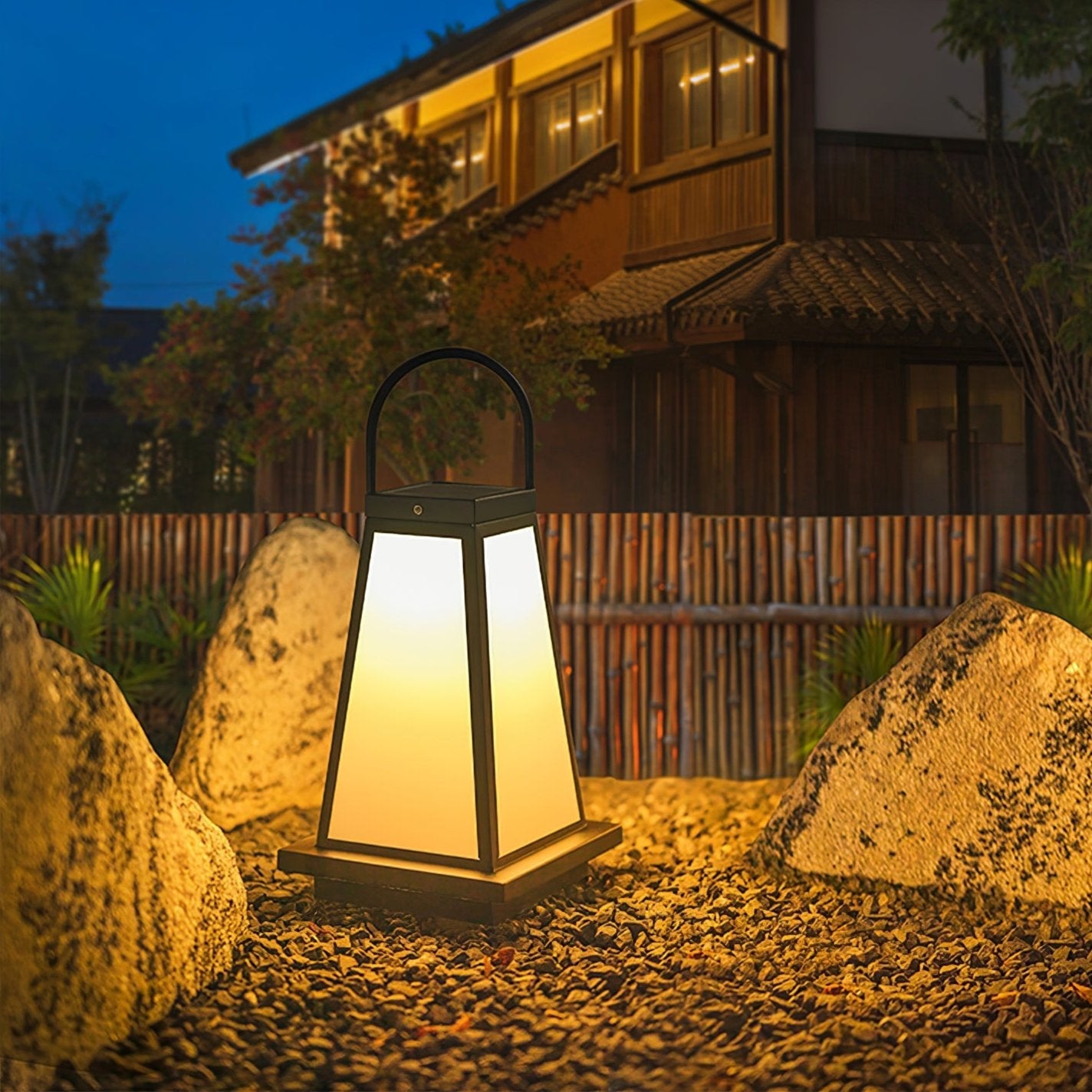 Solar Outdoor Lantern | Stainless Steel & Acrylic | Warm Light, 50cm