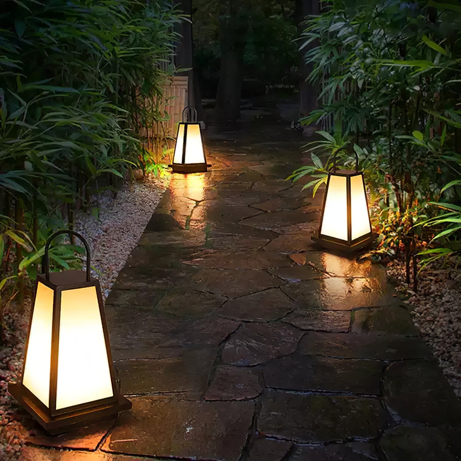 Solar Outdoor Lantern | Stainless Steel & Acrylic | Warm Light, 50cm