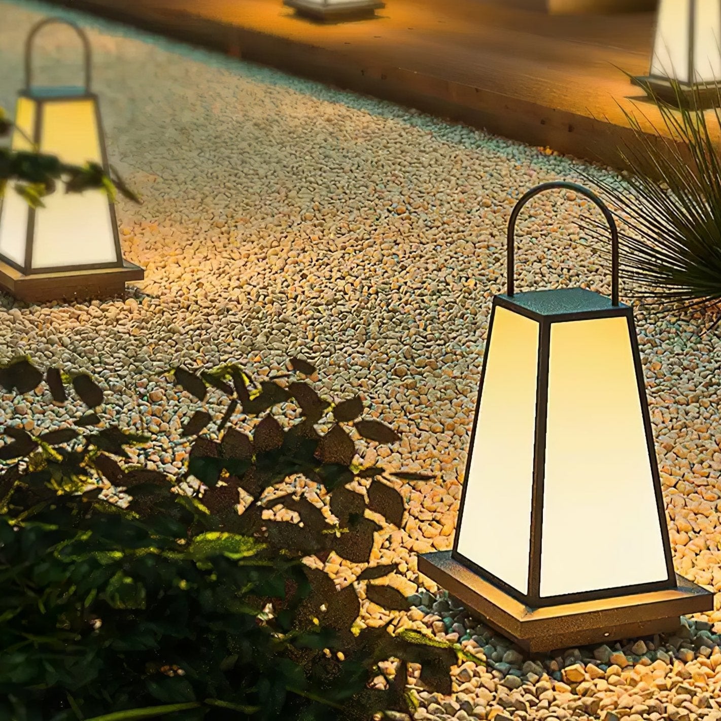 Solar Outdoor Lantern | Stainless Steel & Acrylic | Warm Light, 50cm