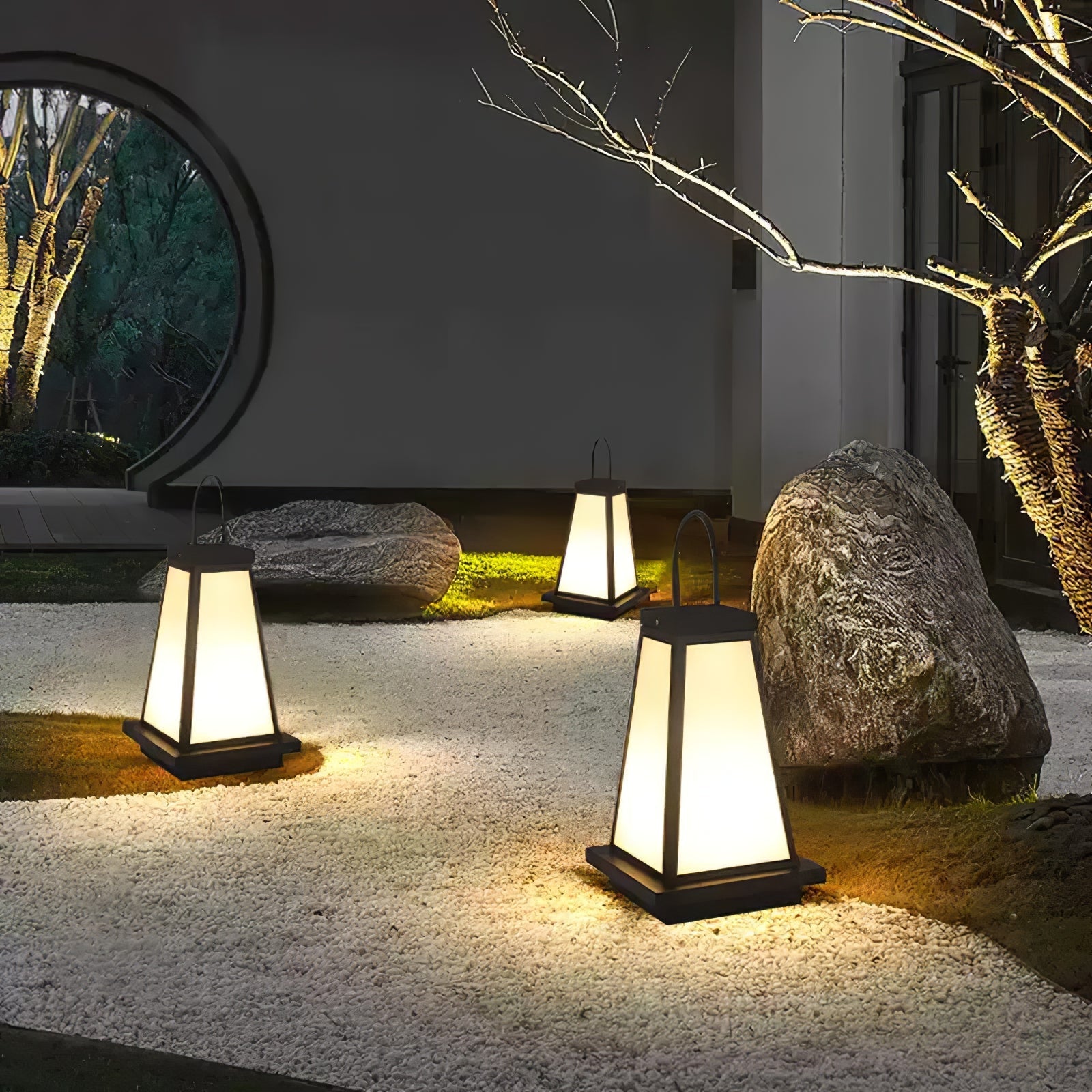Solar Outdoor Lantern | Stainless Steel & Acrylic | Warm Light, 50cm