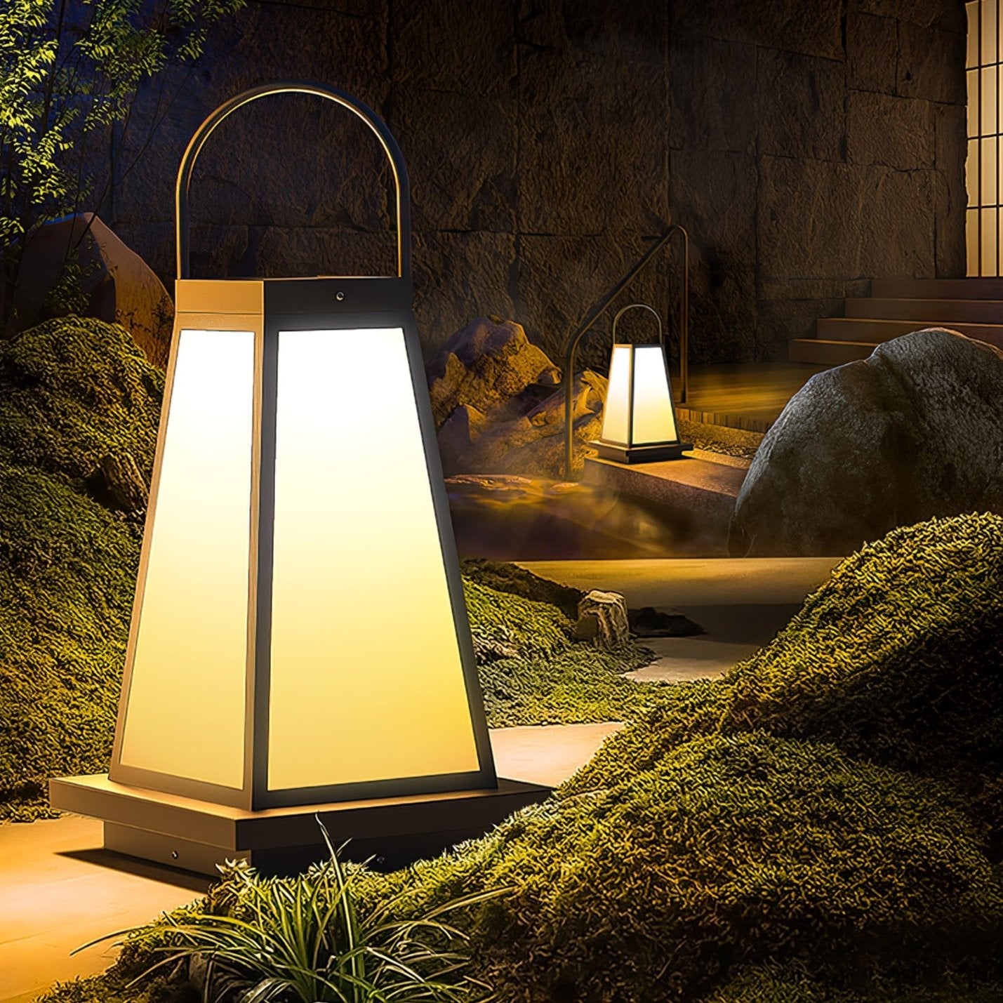 Solar Outdoor Lantern | Stainless Steel & Acrylic | Warm Light, 50cm