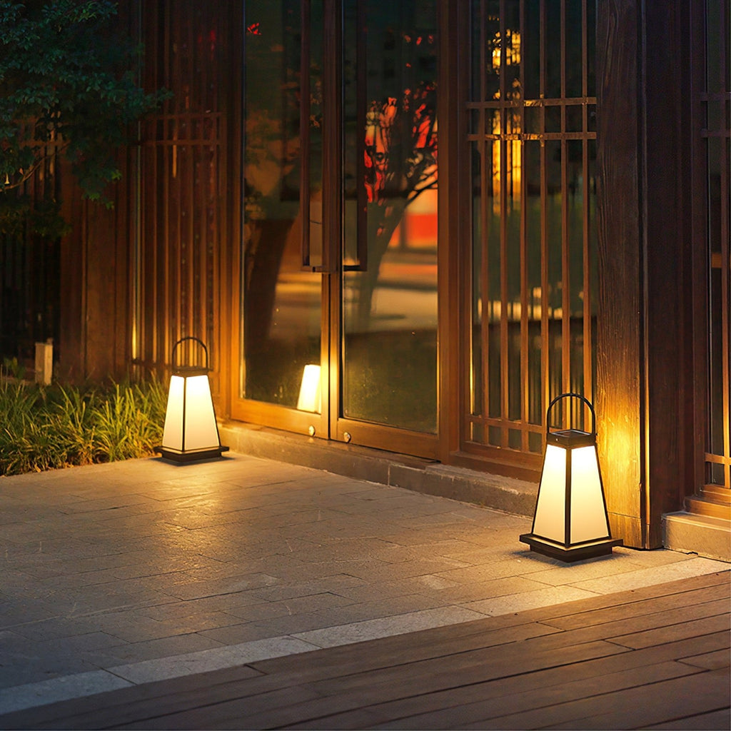 Solar Outdoor Lantern | Stainless Steel & Acrylic | Warm Light, 50cm