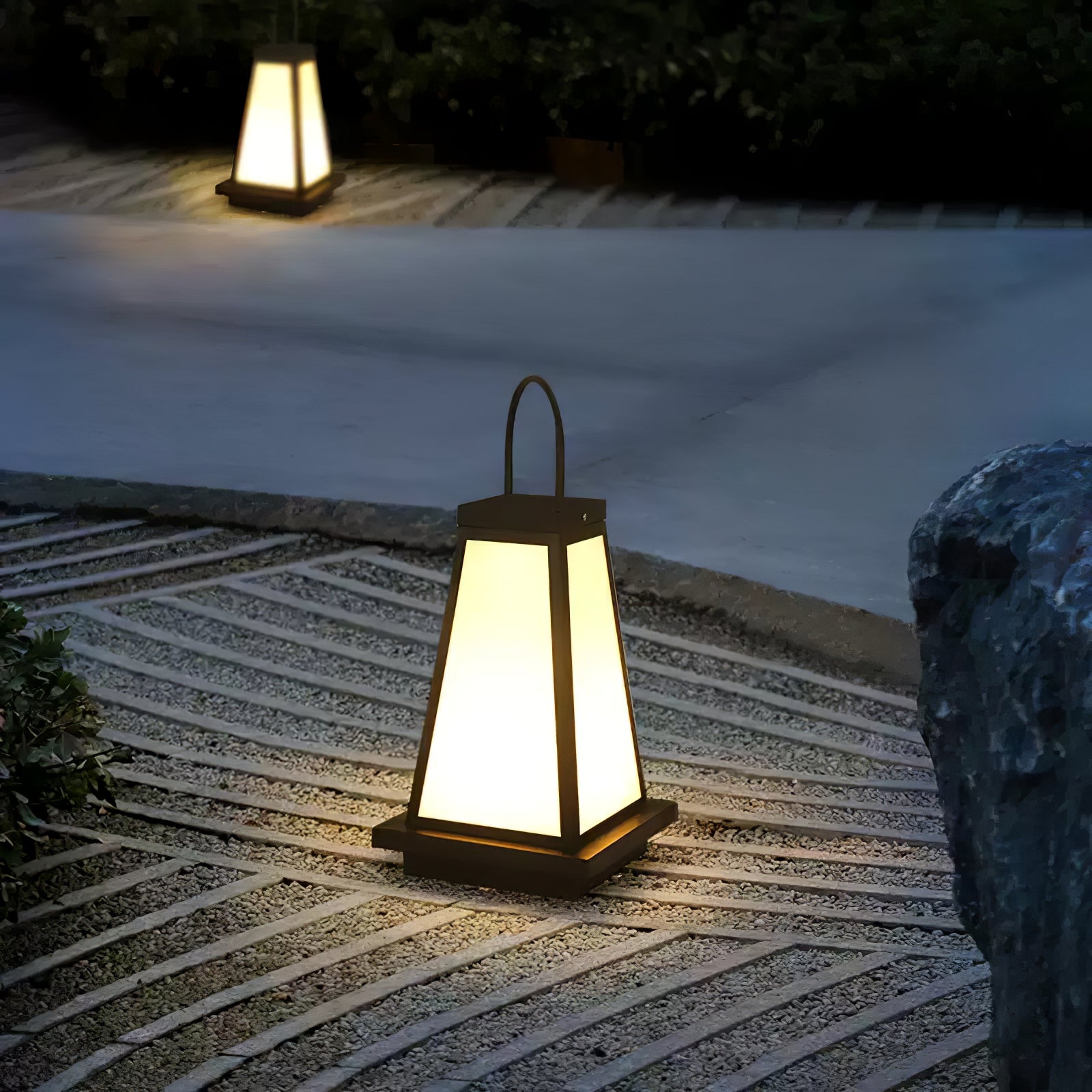 Solar Outdoor Lantern | Stainless Steel & Acrylic | Warm Light, 50cm