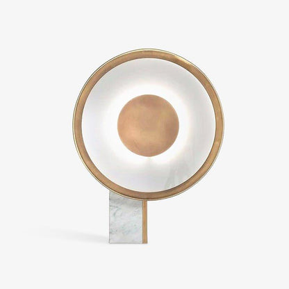 Roche Bobois Table Lamp | White Marble & Gold Finish | 33cm Diameter