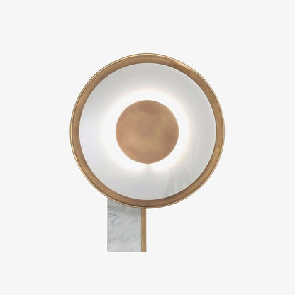 Roche Bobois Table Lamp | White Marble & Gold Finish | 33cm Diameter