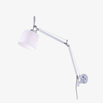 Rocker Modern Wall Lamp | Adjustable Metal Arms | Fog Silver & White Finish