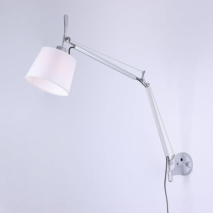Rocker Modern Wall Lamp | Adjustable Metal Arms | Fog Silver & White Finish