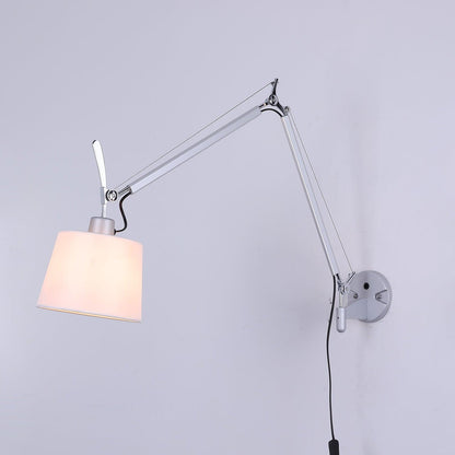 Rocker Modern Wall Lamp | Adjustable Metal Arms | Fog Silver & White Finish