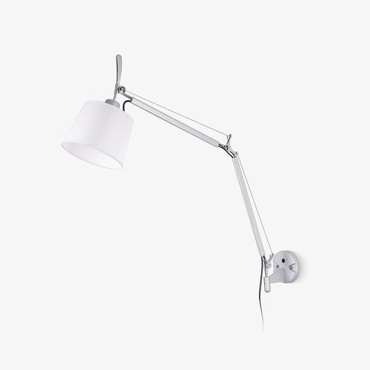 Rocker Modern Wall Lamp | Adjustable Metal Arms | Fog Silver & White Finish