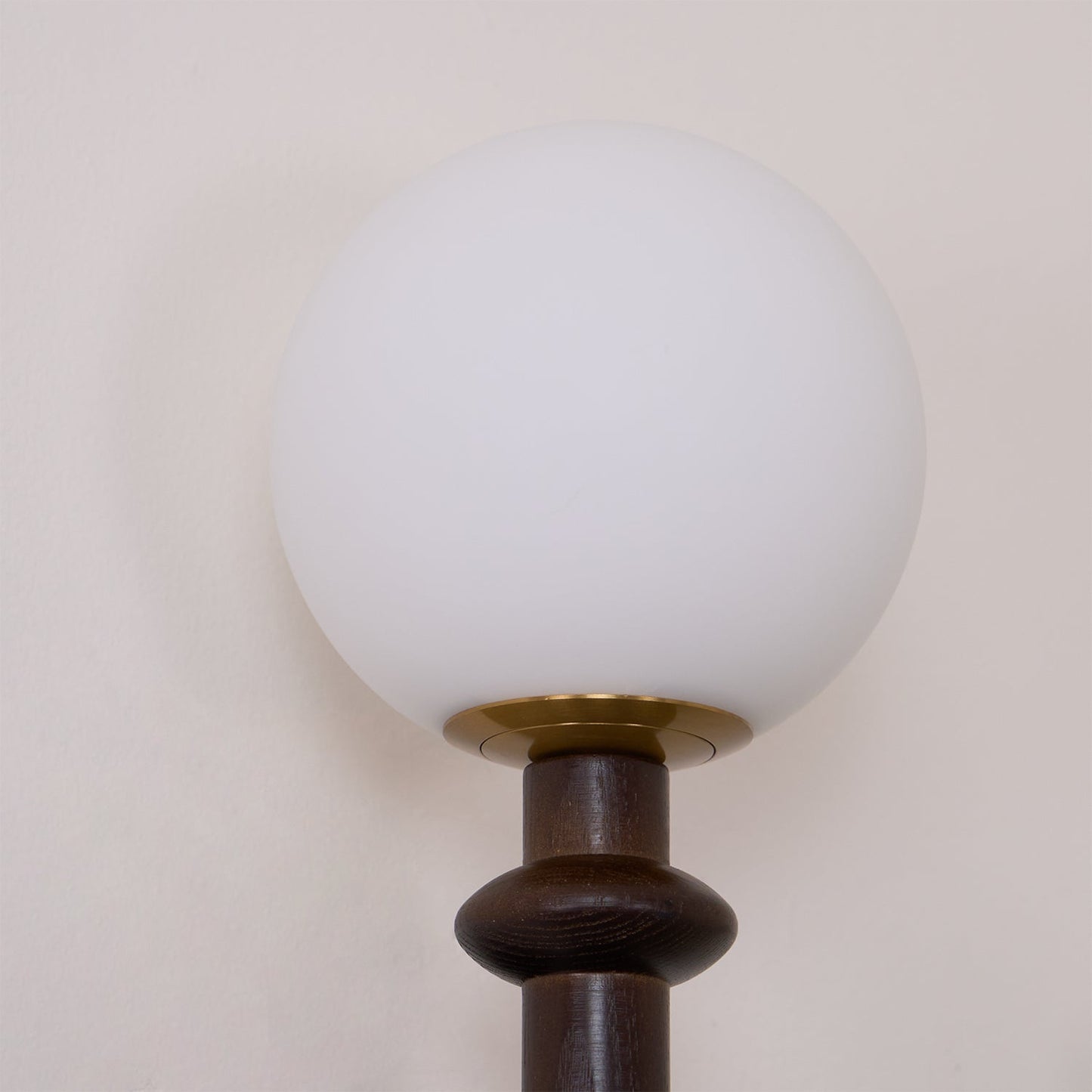 Roman Column Wall Lamp | Walnut Wood & Glass | Set of 2