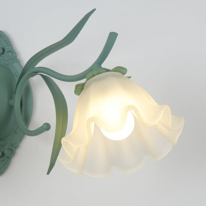 Flared Wall Sconce | Metal & Glass | Green | Set of 2
