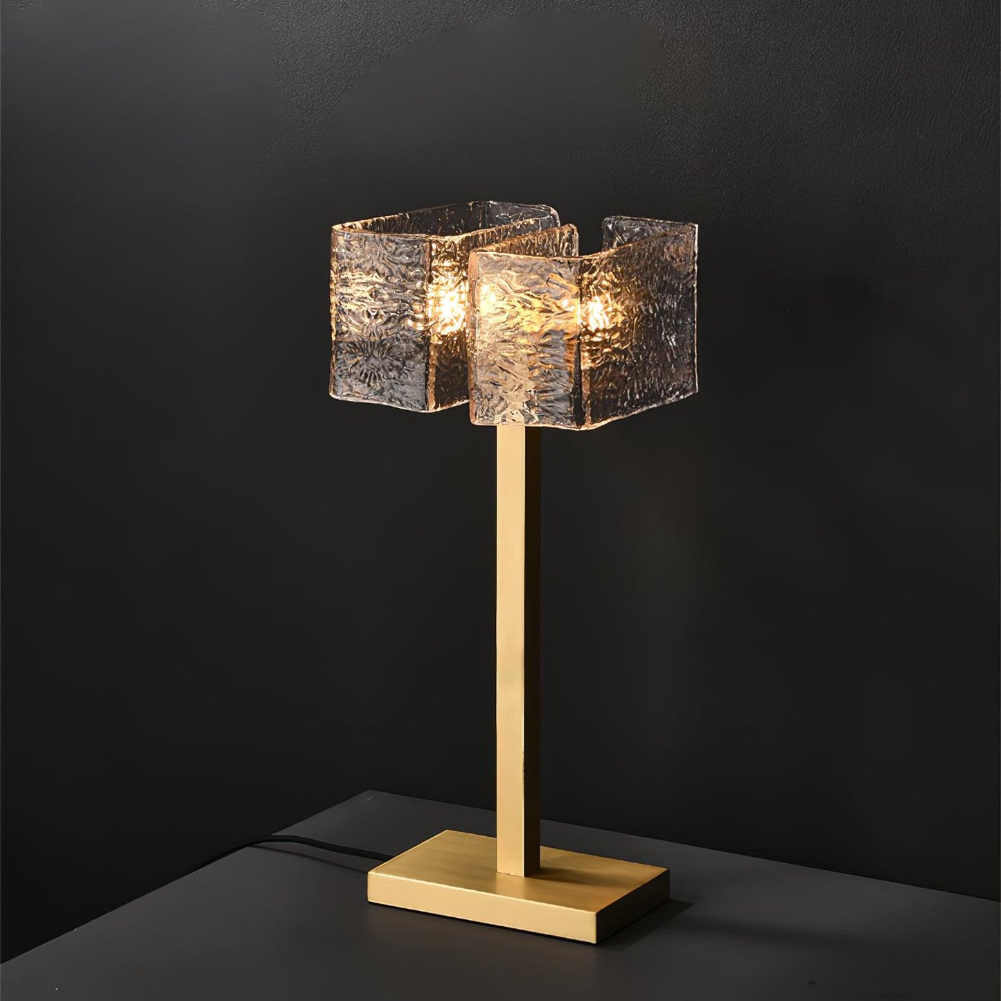 Roosevelt Table Lamp | Brass & Glass | Gold Finish