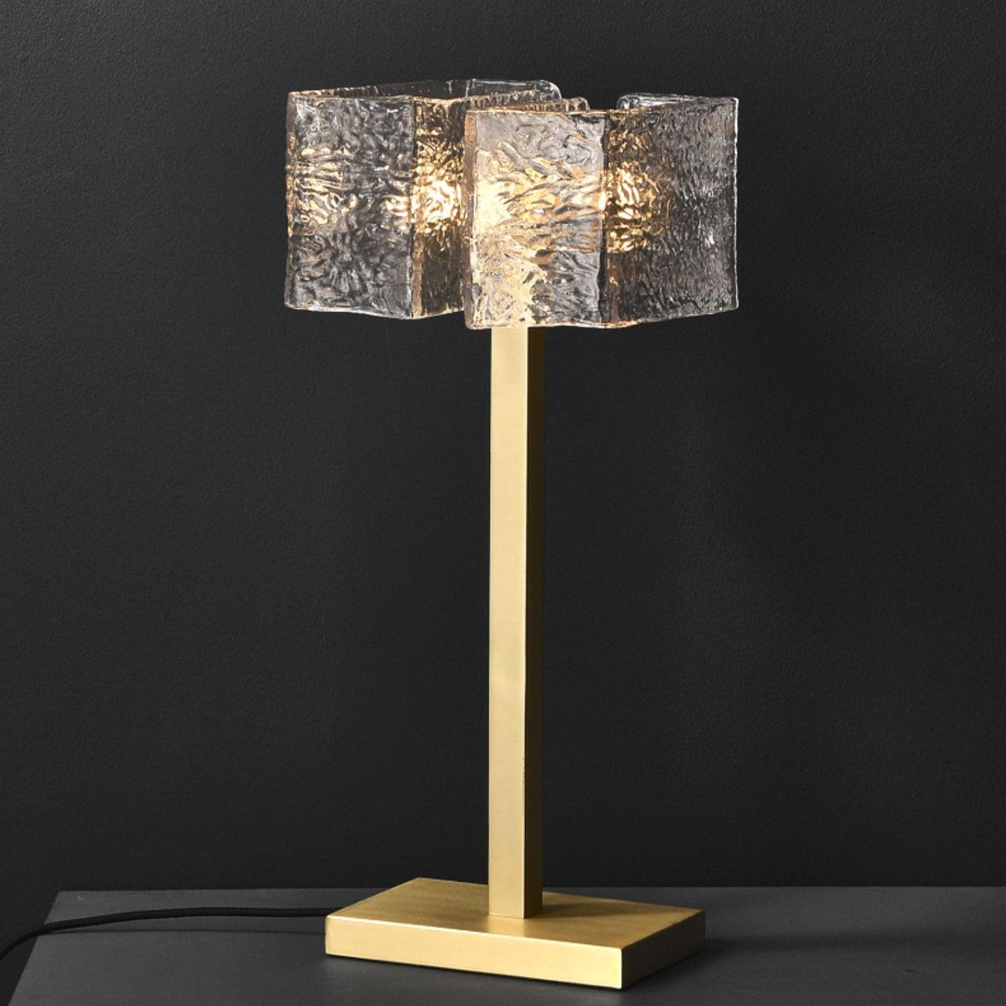 Roosevelt Table Lamp | Brass & Glass | Gold Finish