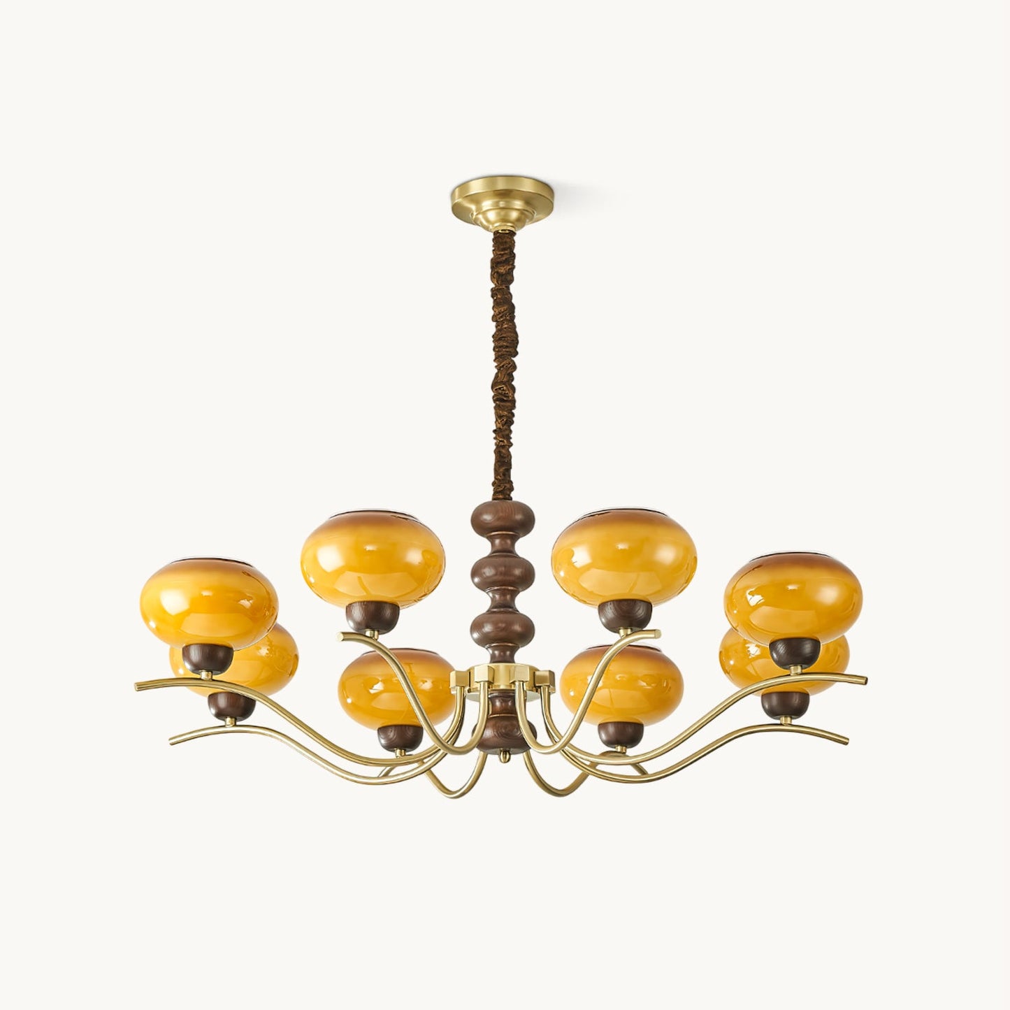 Rosdorf Chandelier | Caramel Glass & Gold Finish | 3, 6, or 8 Lights