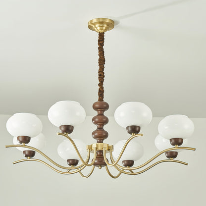 Rosdorf Chandelier | Caramel Glass & Gold Finish | 3, 6, or 8 Lights
