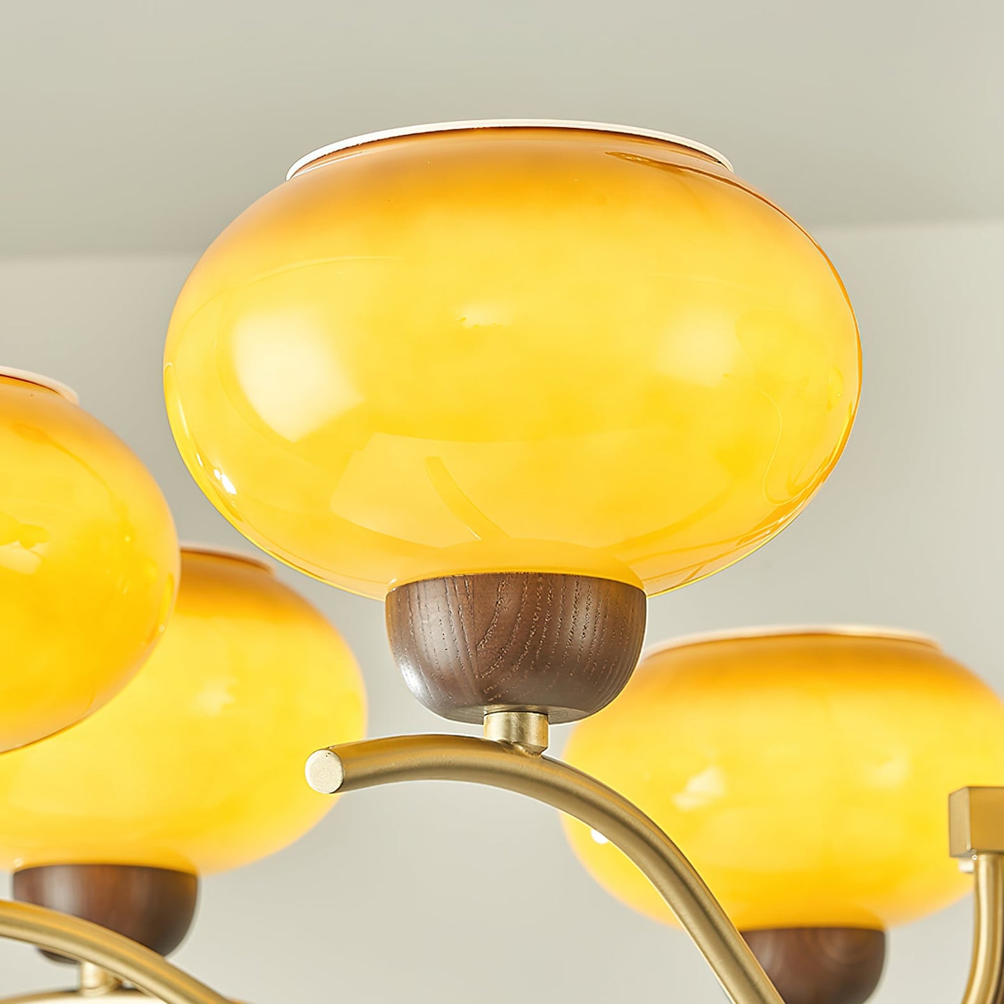 Rosdorf Chandelier | Caramel Glass & Gold Finish | 3, 6, or 8 Lights