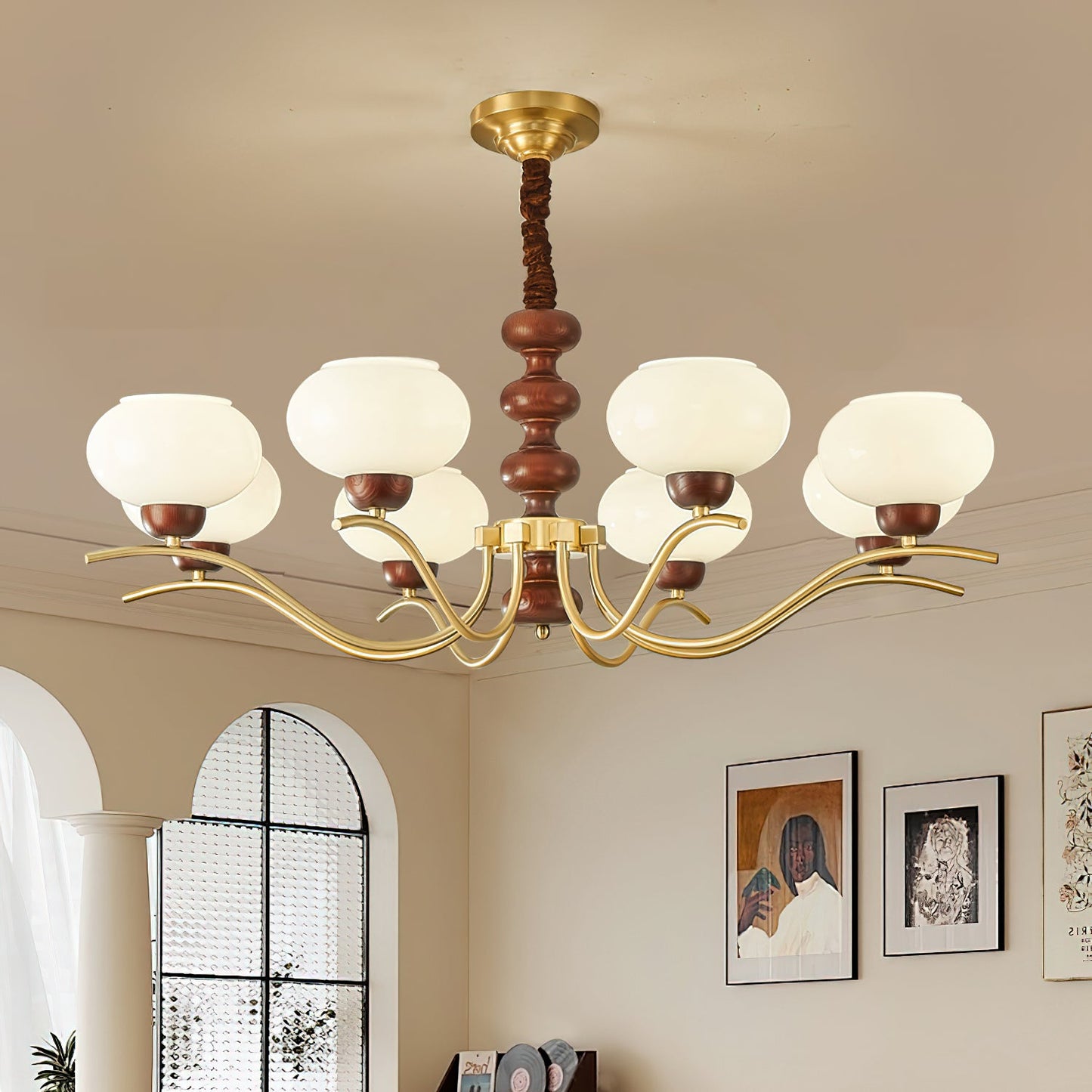 Rosdorf Chandelier | Caramel Glass & Gold Finish | 3, 6, or 8 Lights