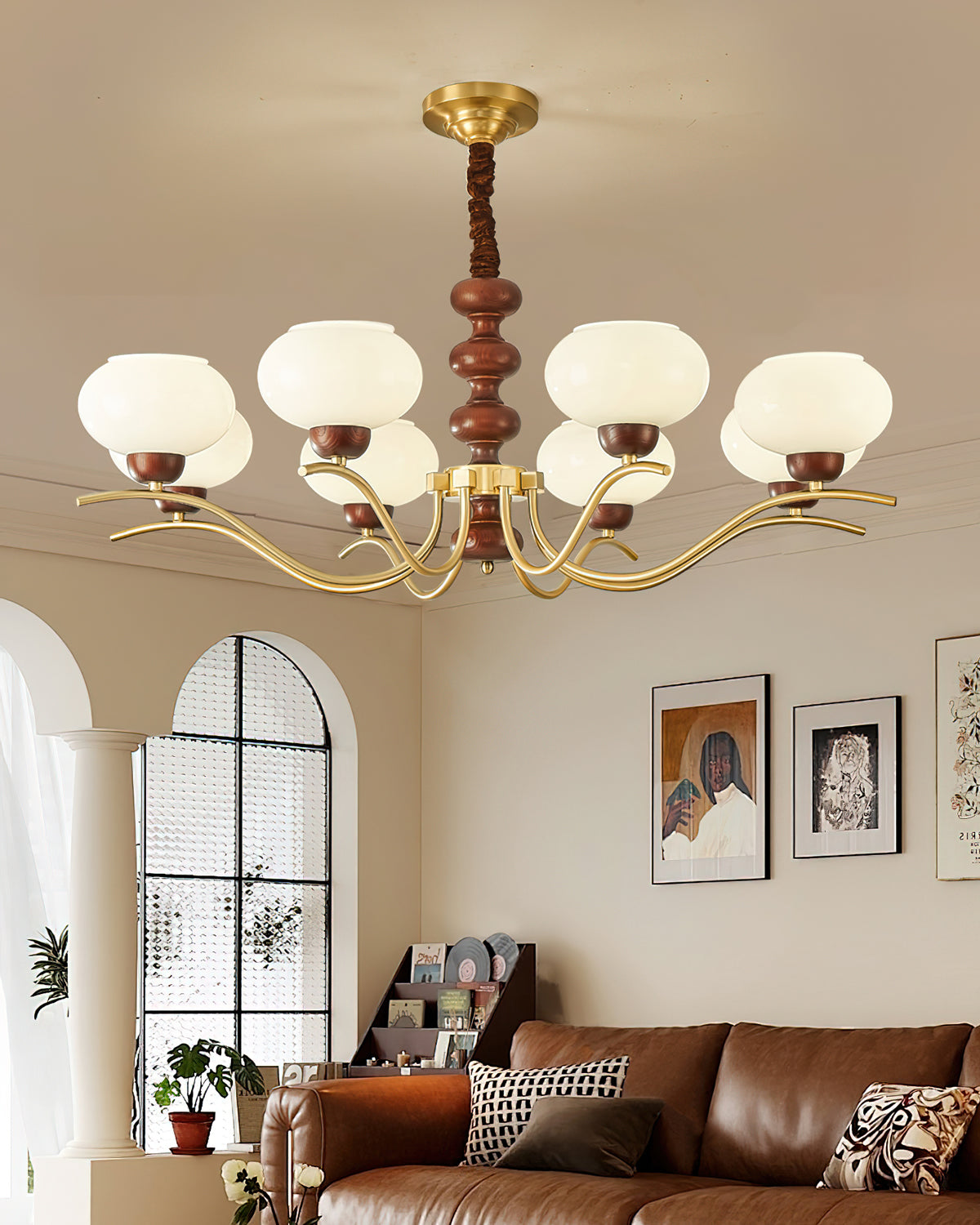 Rosdorf Chandelier | Caramel Glass & Gold Finish | 3, 6, or 8 Lights