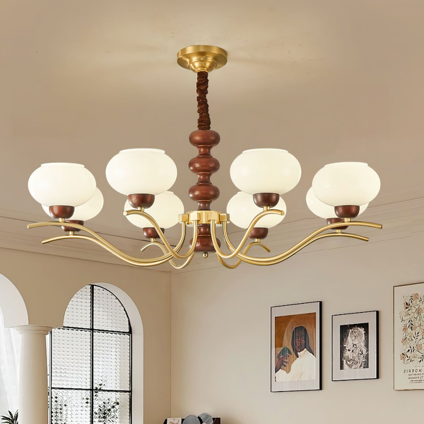 Rosdorf Chandelier | Caramel Glass & Gold Finish | 3, 6, or 8 Lights