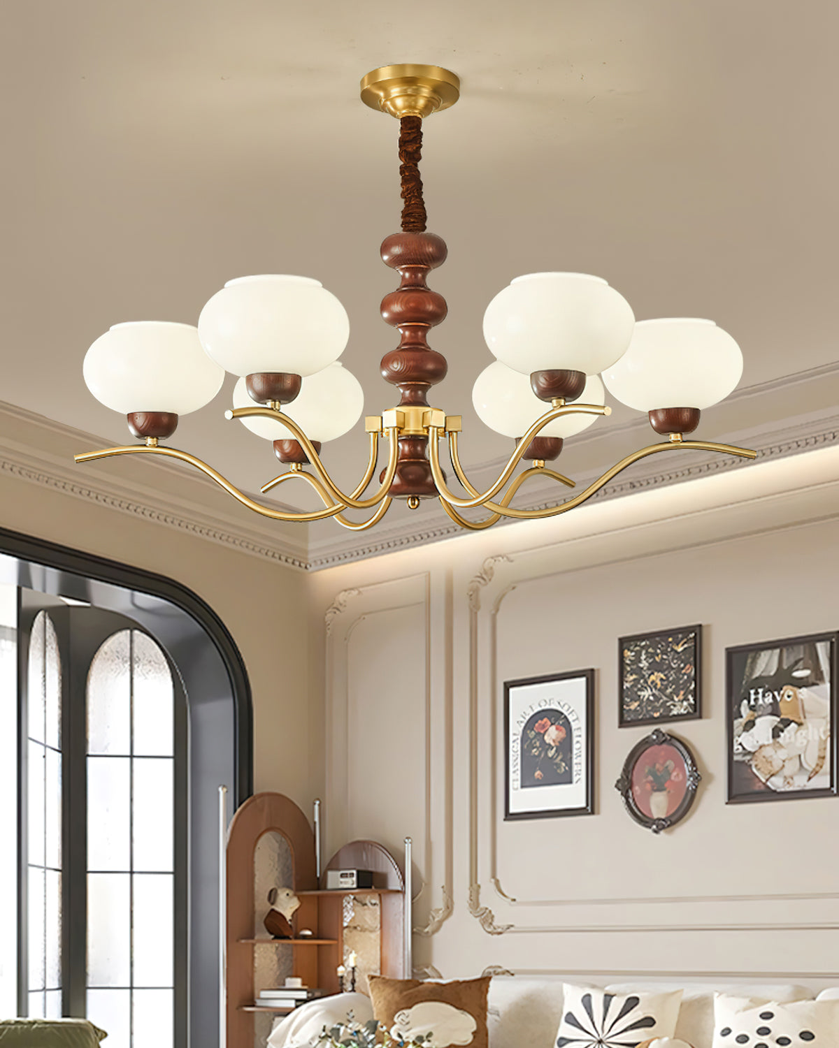 Rosdorf Chandelier | Caramel Glass & Gold Finish | 3, 6, or 8 Lights