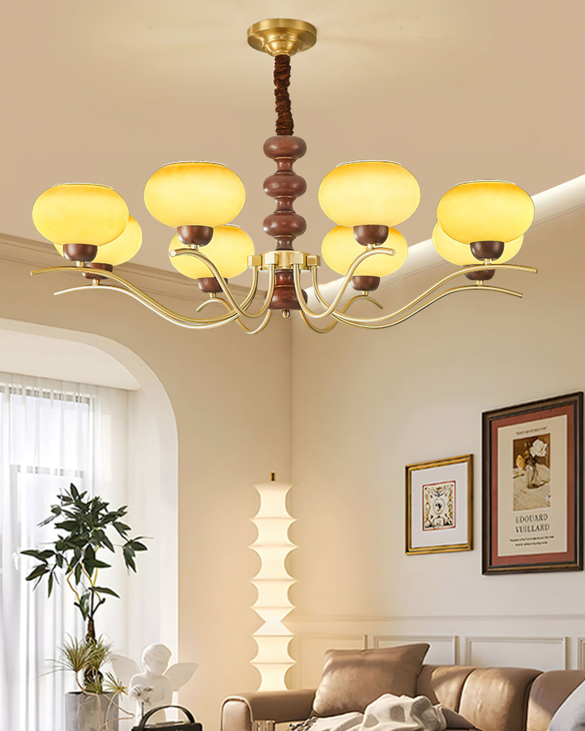 Rosdorf Chandelier | Caramel Glass & Gold Finish | 3, 6, or 8 Lights